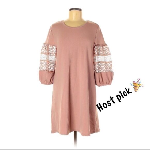 👗 🌸 Thyme and Honey Shift Crushed Rose Dress - Picture 1 of 5